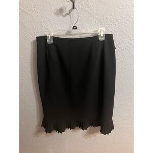 Evan Picone‎ Skirt Womens 12P Black Lined A-Line